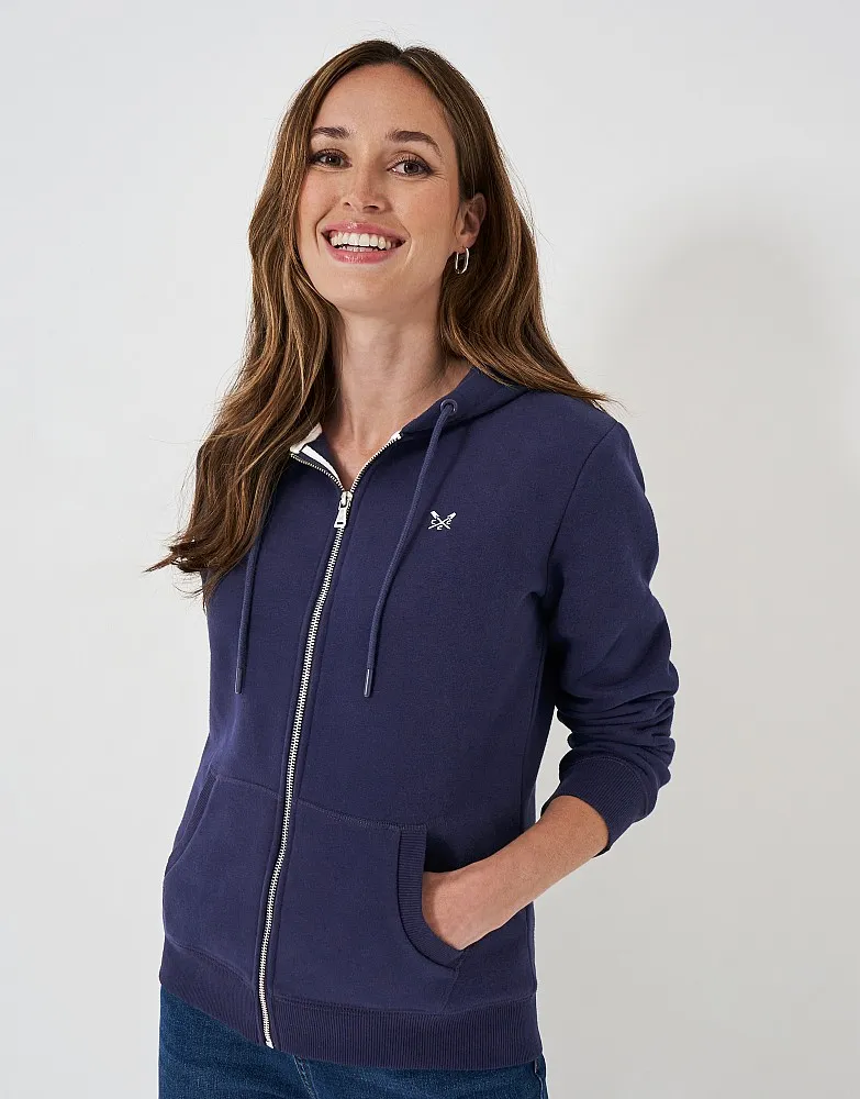 Women's Heritage Zip Through Hoodie - Navy from Crew Clothing Company