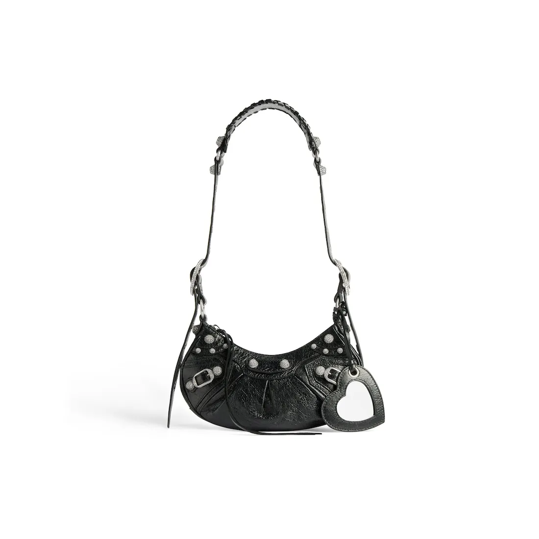      Women's Le Cagole Xs Shoulder Bag With Rhinestones in Black 