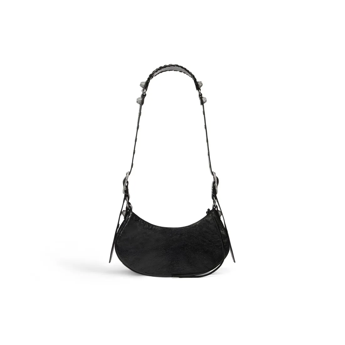      Women's Le Cagole Xs Shoulder Bag With Rhinestones in Black 