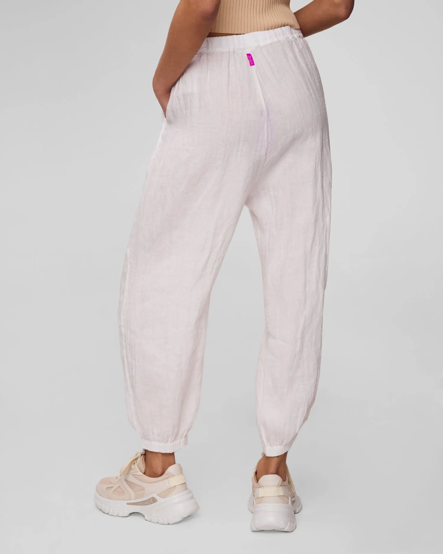 Women’s white linen trousers Deha D02455-10001