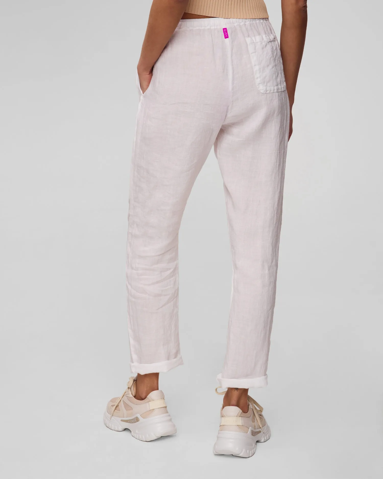 Women’s white linen trousers Deha D02457-10001