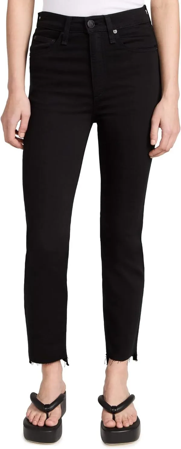 Wren Slim Fit Raw Cuffs Stretch Jeans - Black