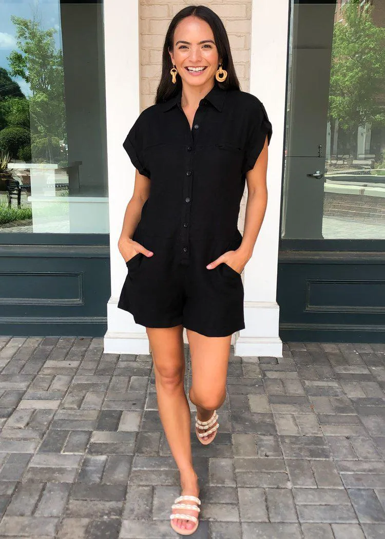 YFB Reed Utility Button Down Romper-***FINAL SALE***