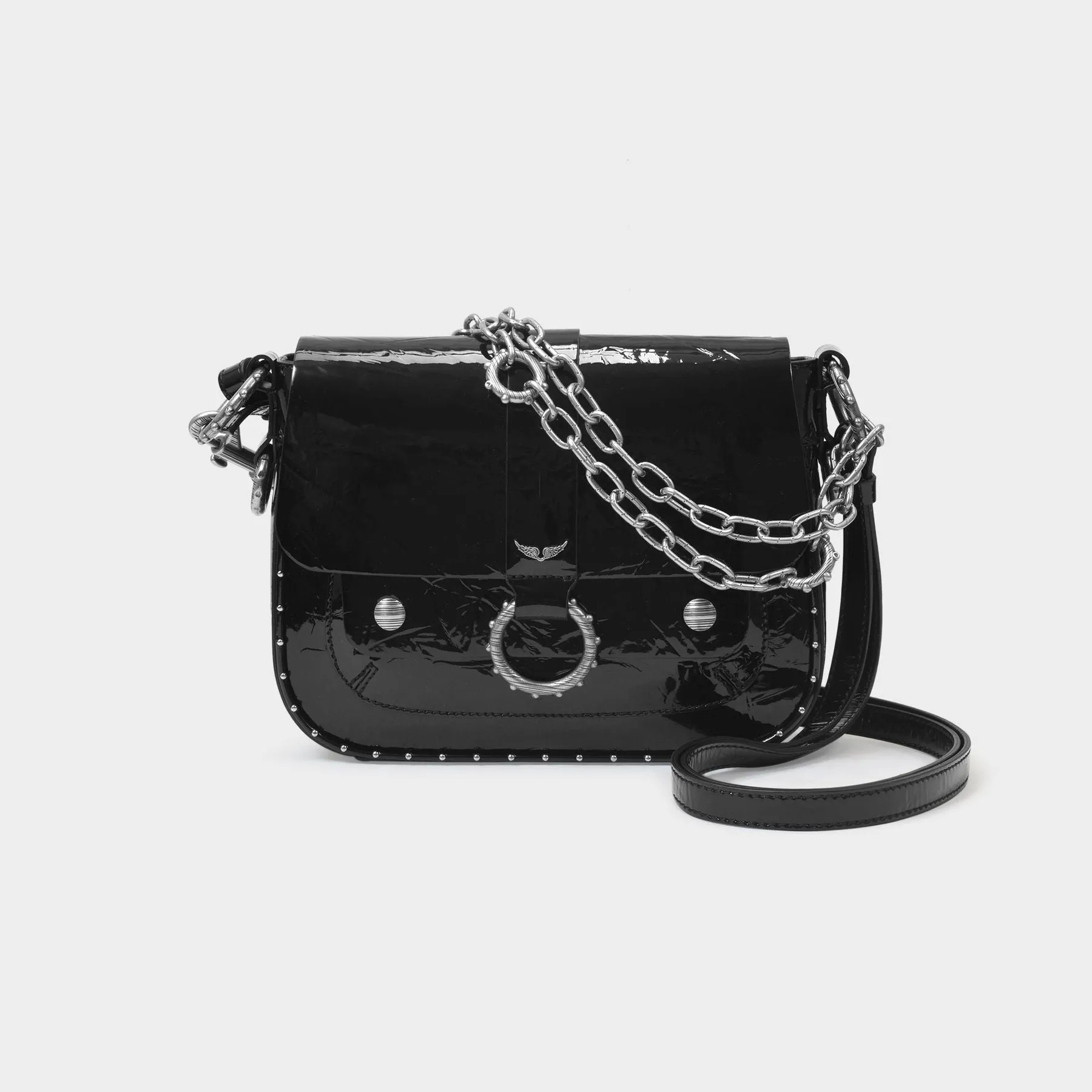 Zadig & Voltaire  Kate Wrinkled Bag in Black Leather