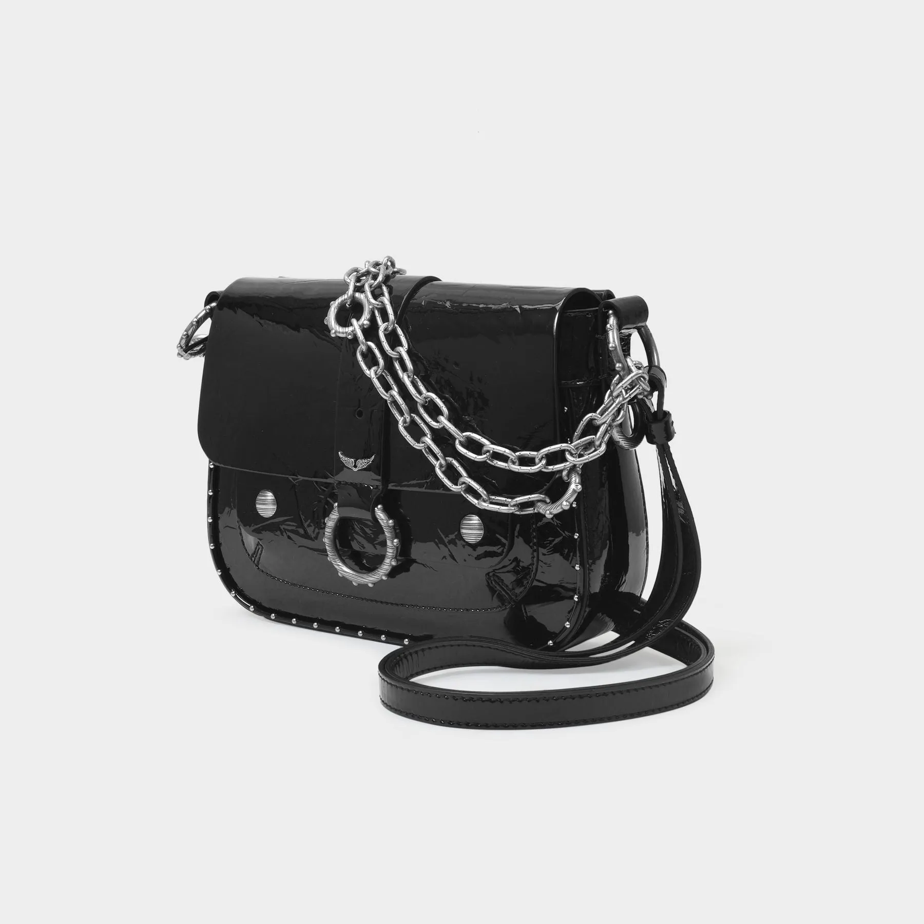 Zadig & Voltaire  Kate Wrinkled Bag in Black Leather